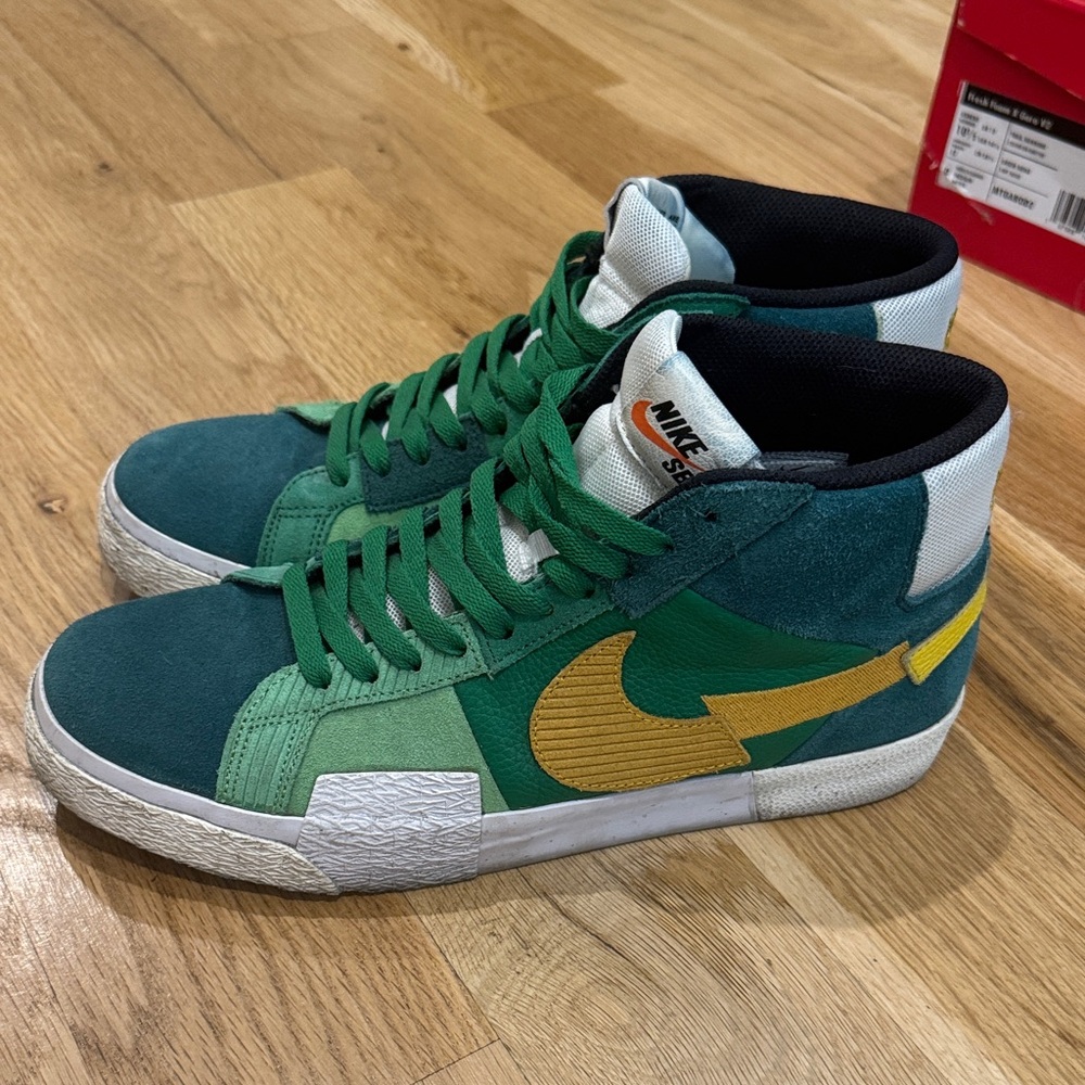 Nike Green and Yellow High-Top Sneakers